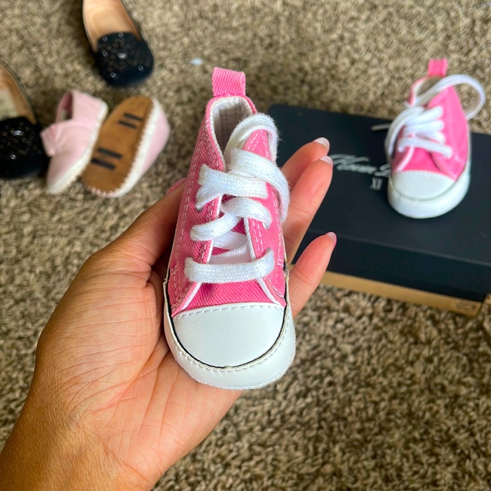 Pink converse all star 0-3 months